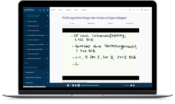 Die Lernplattform von Jura Online