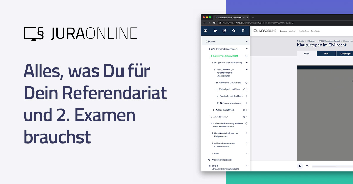Referendariat und 2. Staatsexamen mit Jura Online | Jura Online
