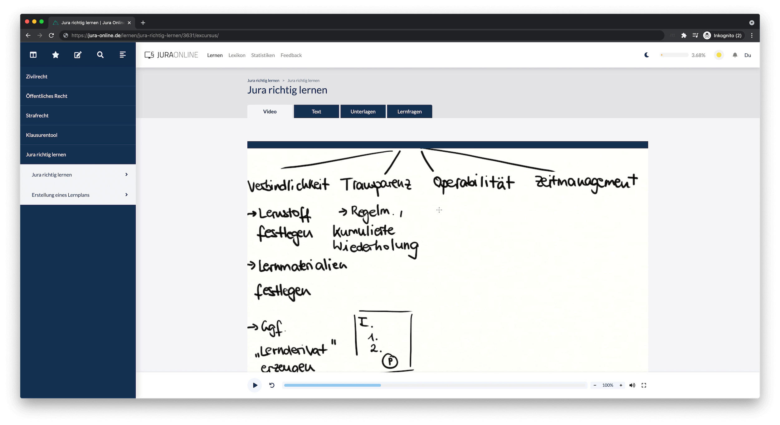 Die Lernplattform von Jura Online