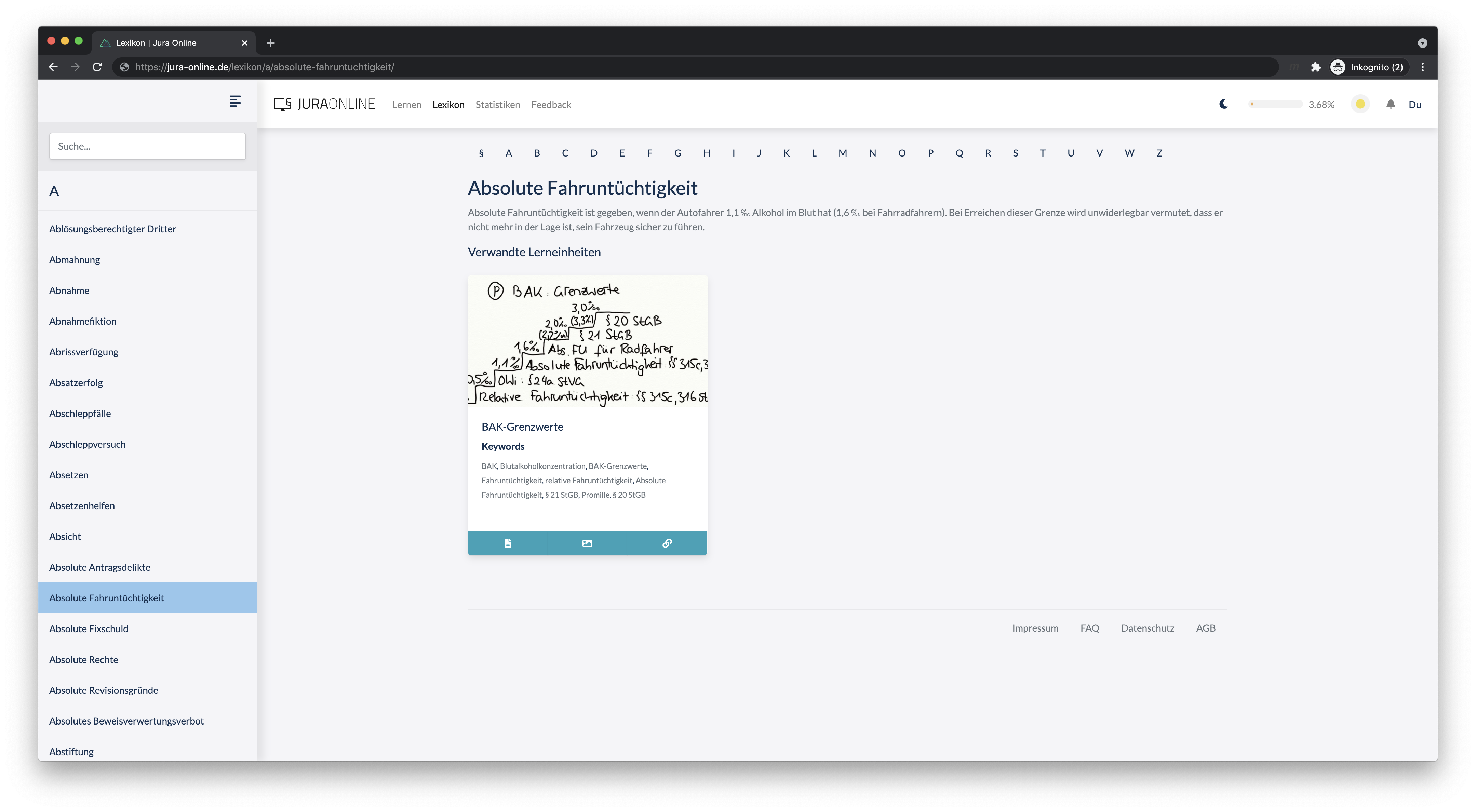 Die Lernplattform von Jura Online