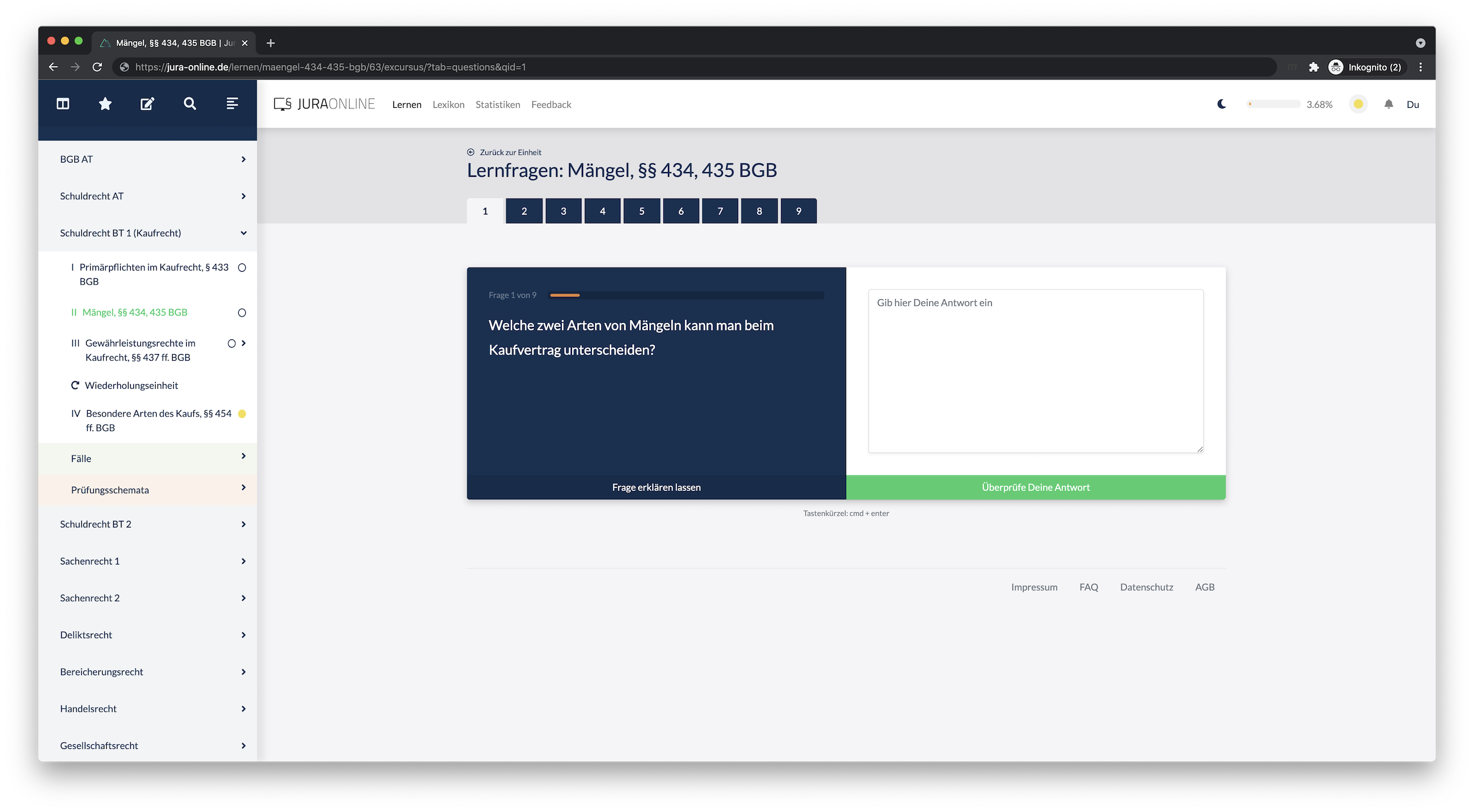 Die Lernplattform von Jura Online