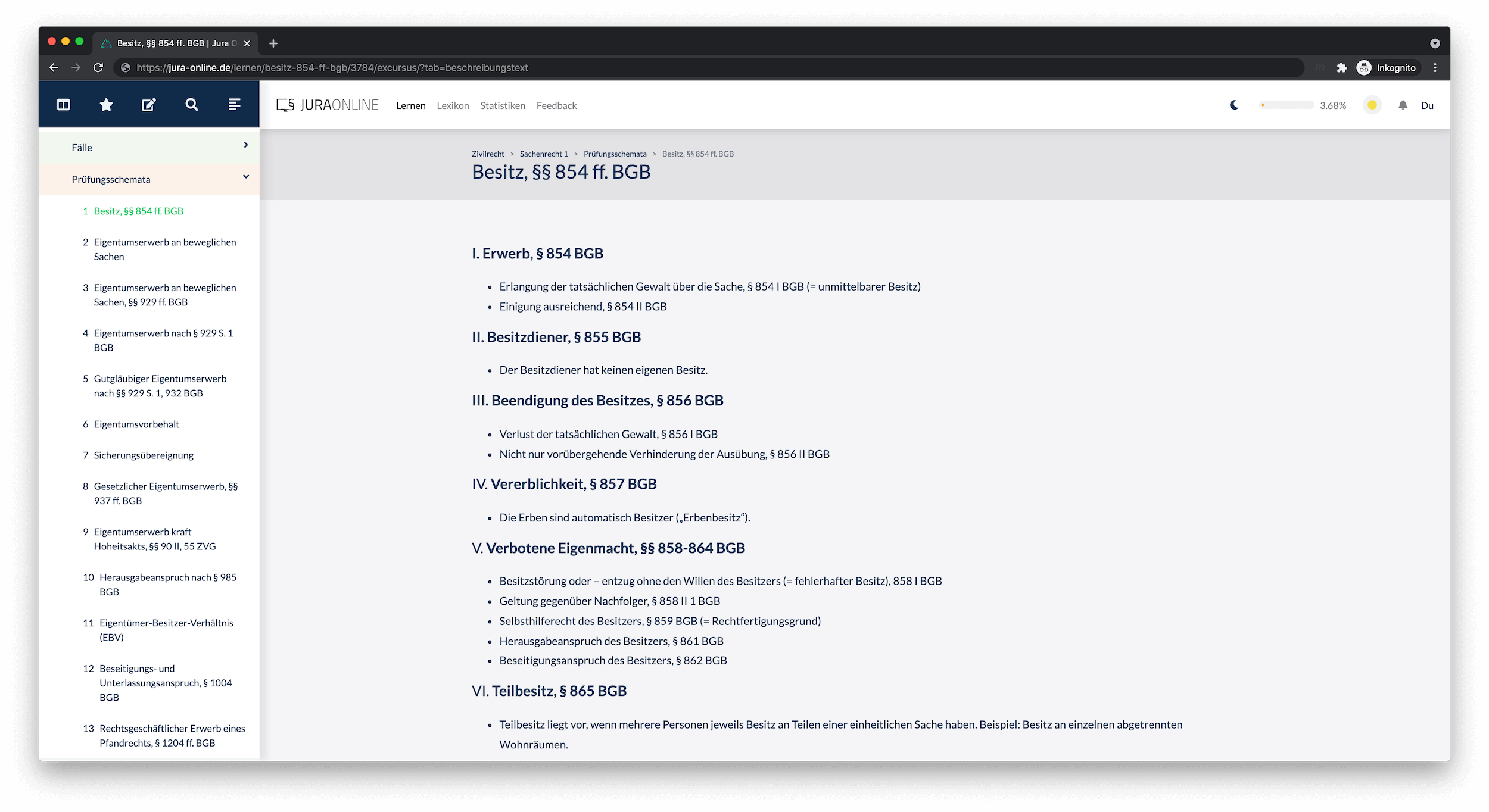 Die Lernplattform von Jura Online