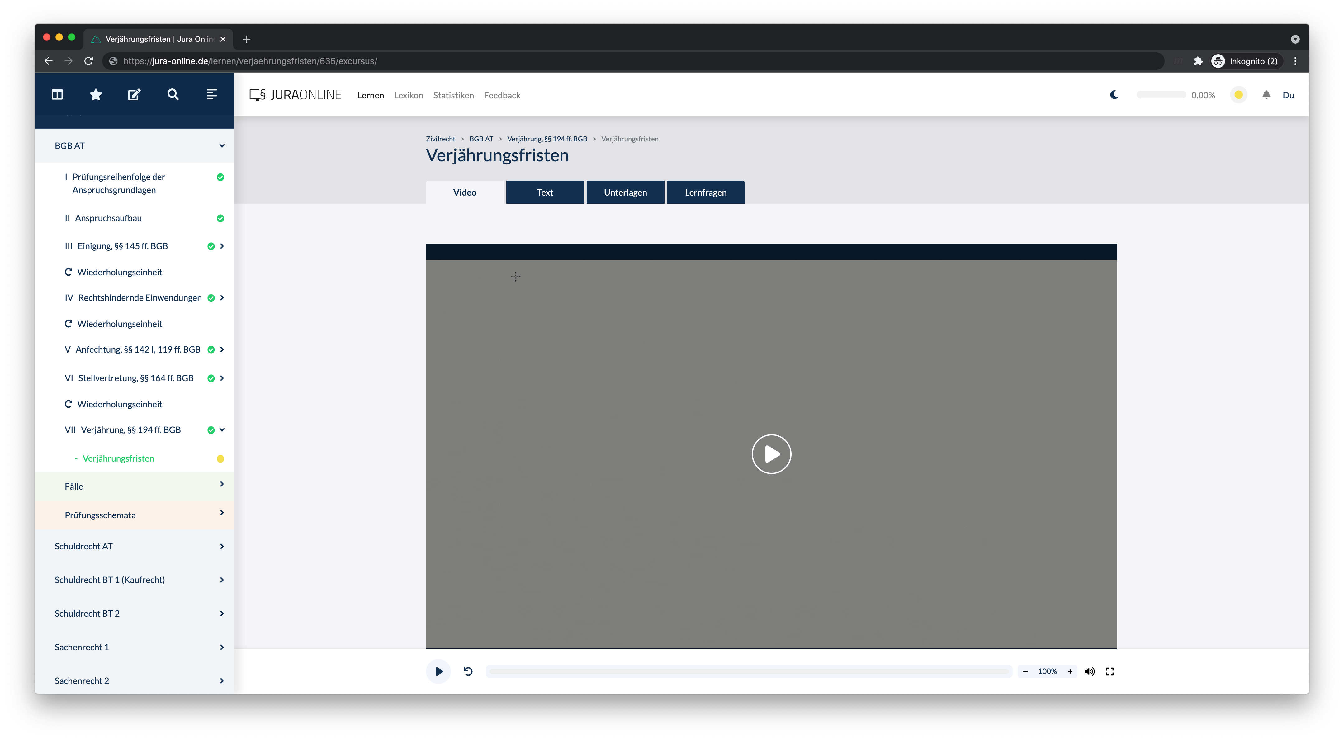 Die Lernplattform von Jura Online